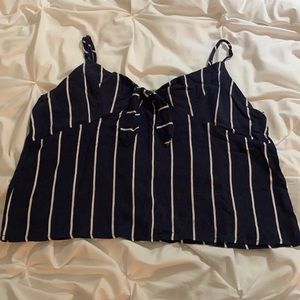 Cropped striped tank top